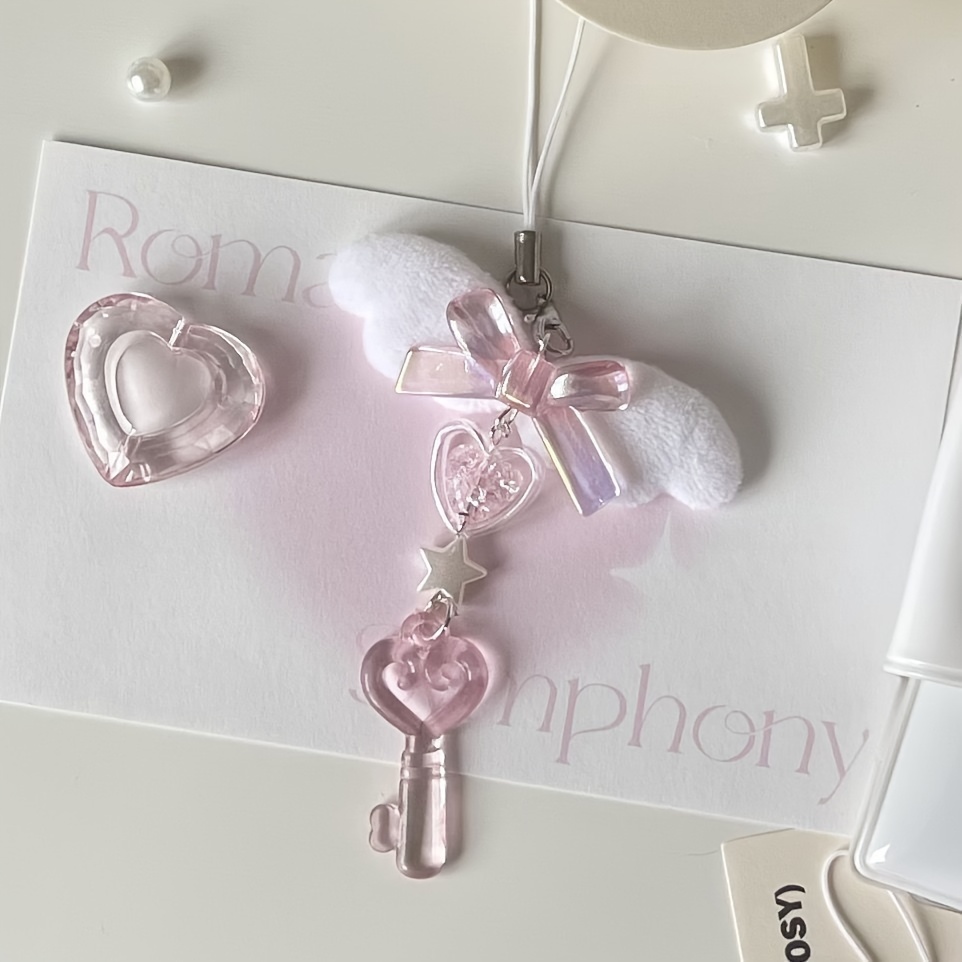 Phone Accessories Hanger - DIY Cheese Powder Keychain with Bow,