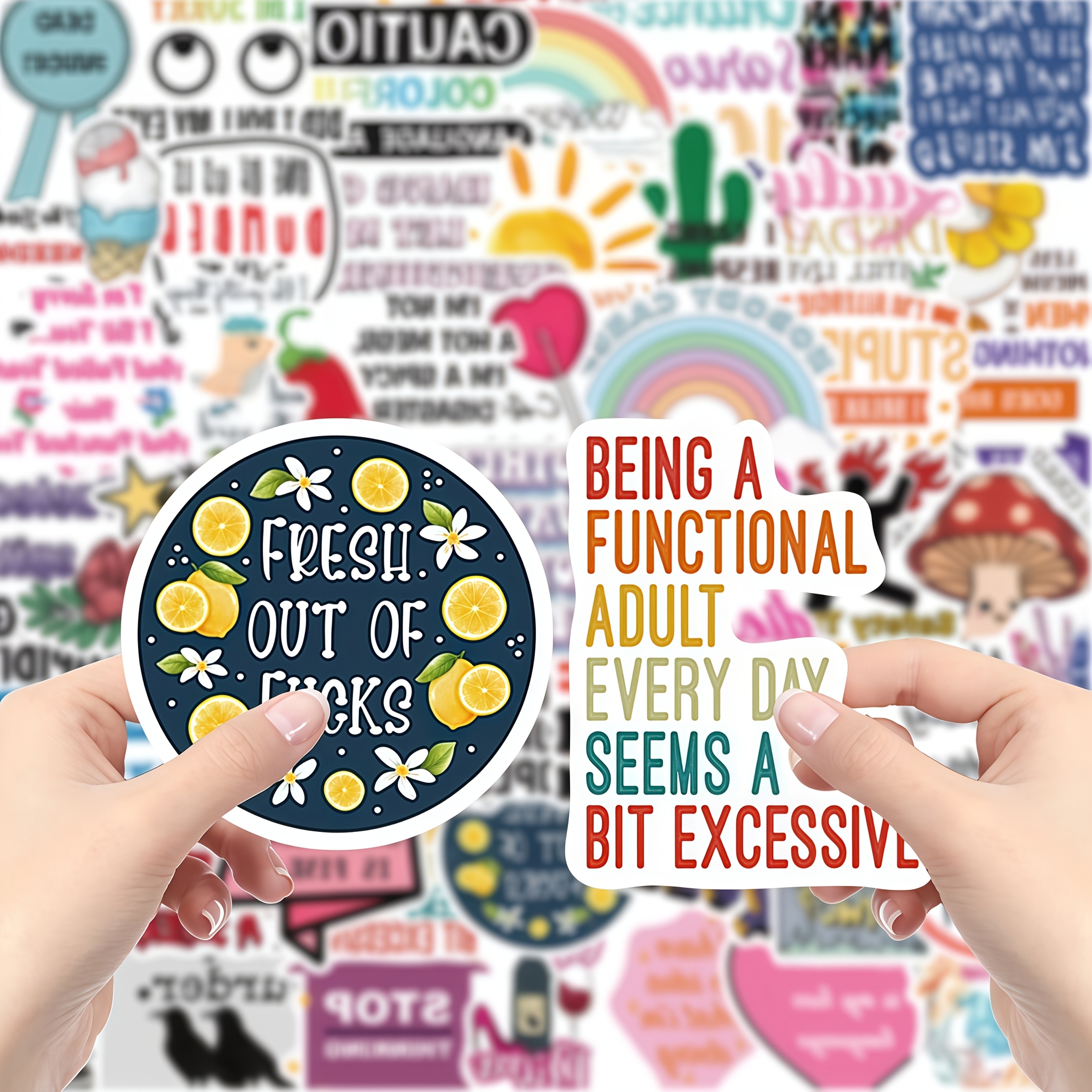 Phone Accessories Design - 50 piece sticker set with satirical