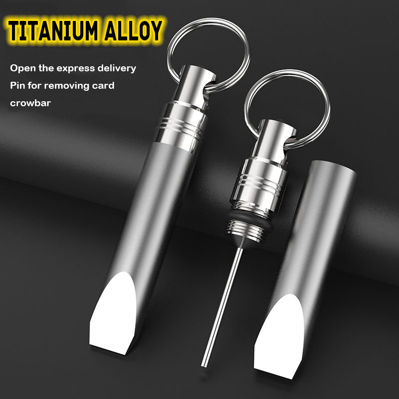 Sim Card Tool - Titanium Alloy Small Crowbar Key Pendant