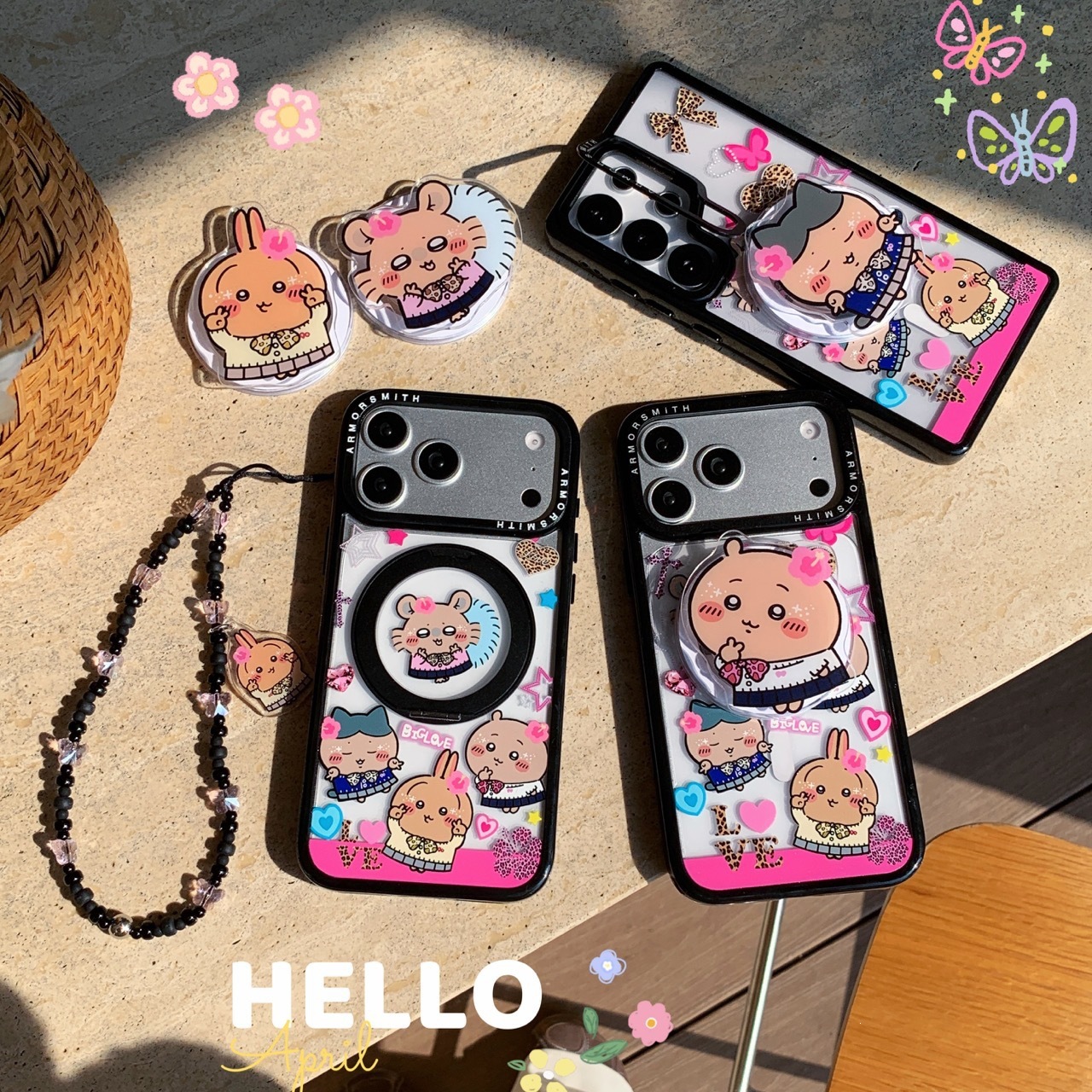 Phone Accessories Chain - Cute Usagi Hachiware Acrylic Phone Charm