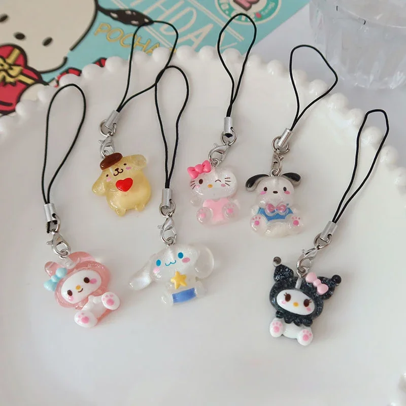 Phone Accessories Chain - 6 Pieces Anime Hello Kitty Bag