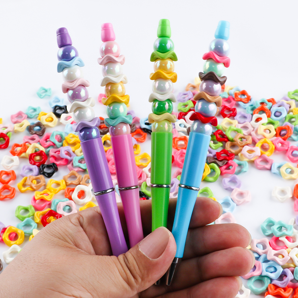 Phone Accessories Chain - 25Pcs15MM Wavy Big Hole Stack Bead