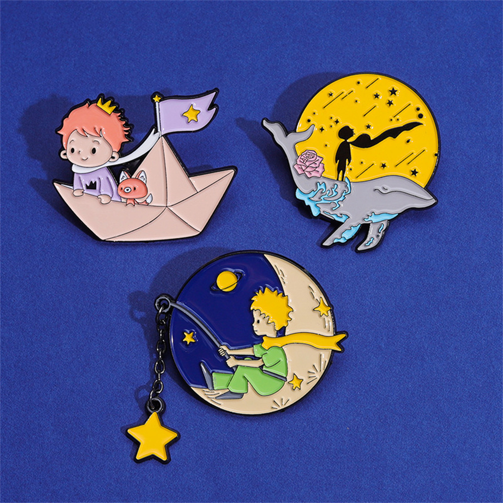 Cute Prince Fox Enamel Pins Cu - Phone Accessories Names ulasan dan harga