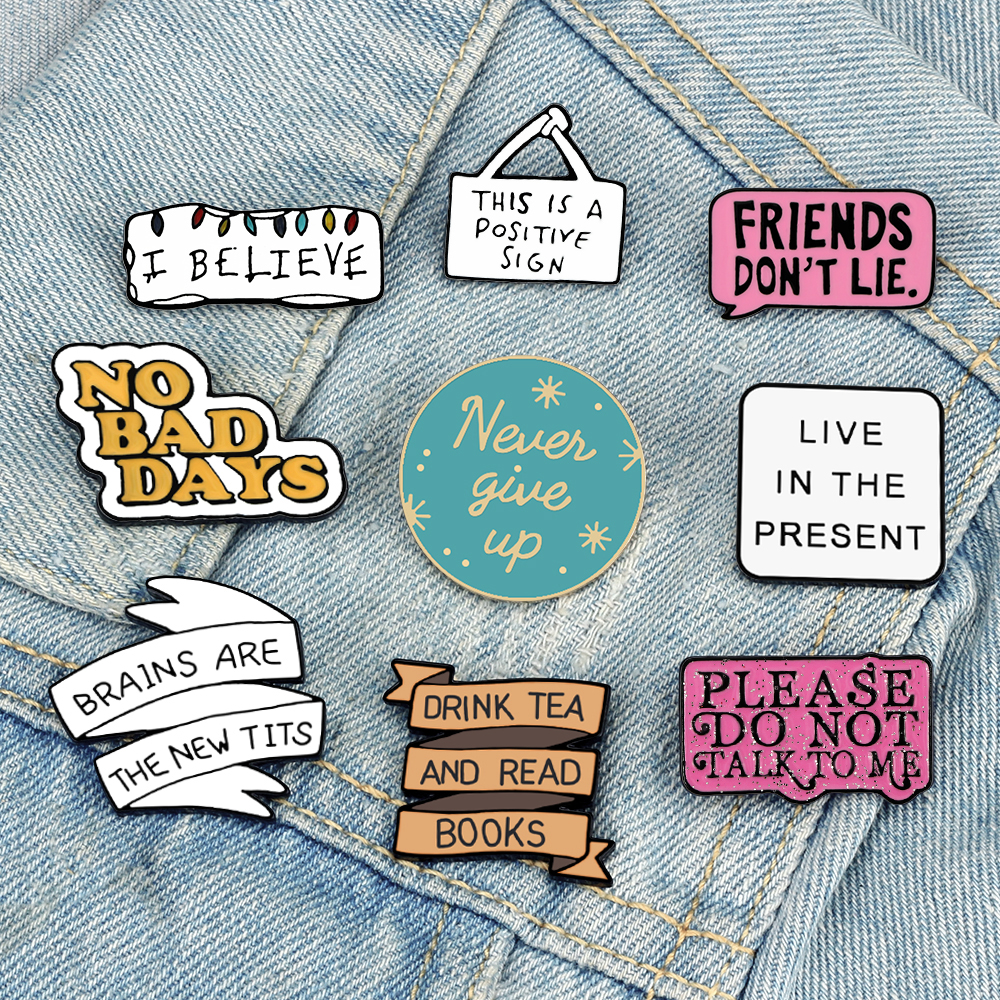 Quote Funny Enamel Pins Live L - Phone Accessories Names ulasan dan harga