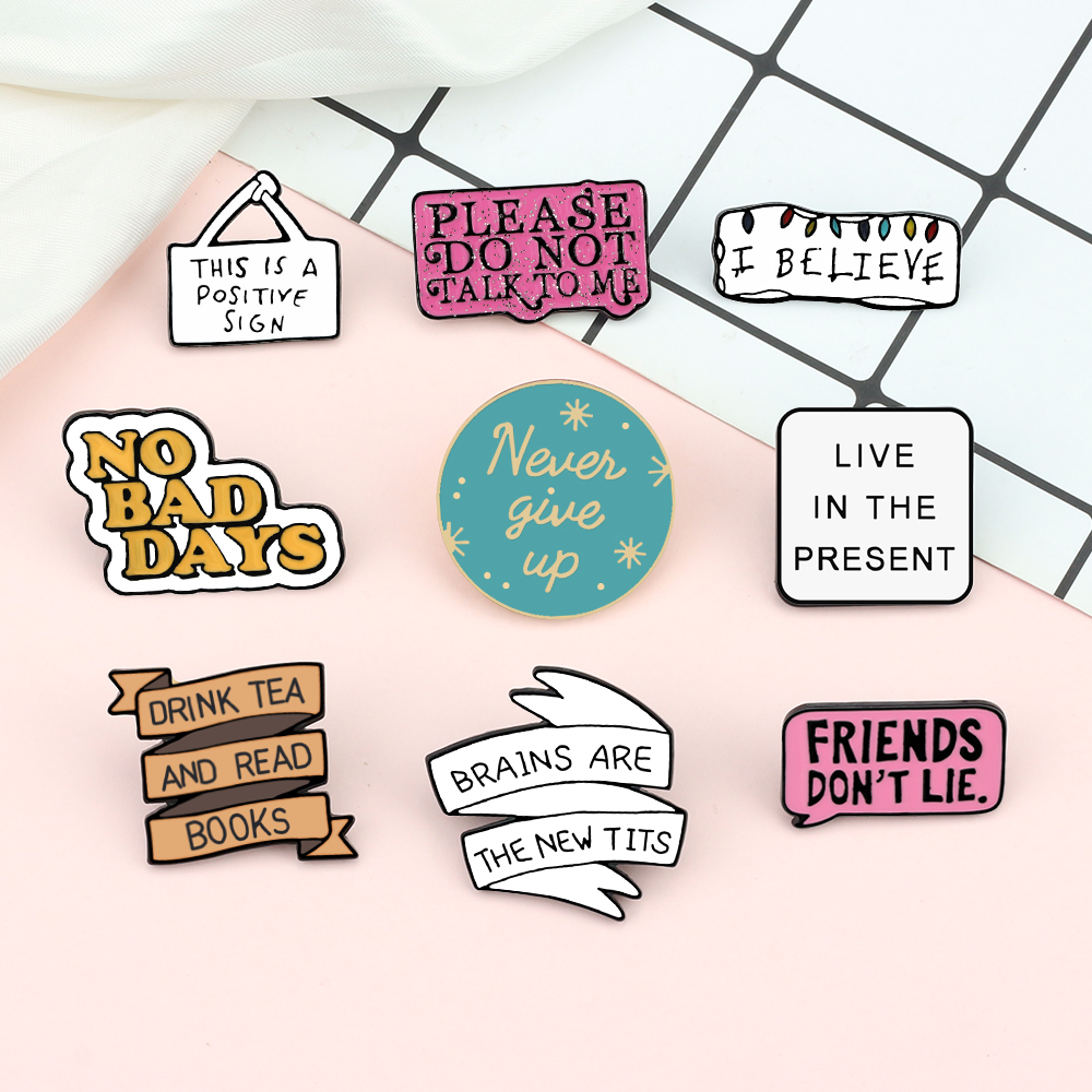 Quote Funny Enamel Pins Live L - Phone Accessories Names ulasan dan harga