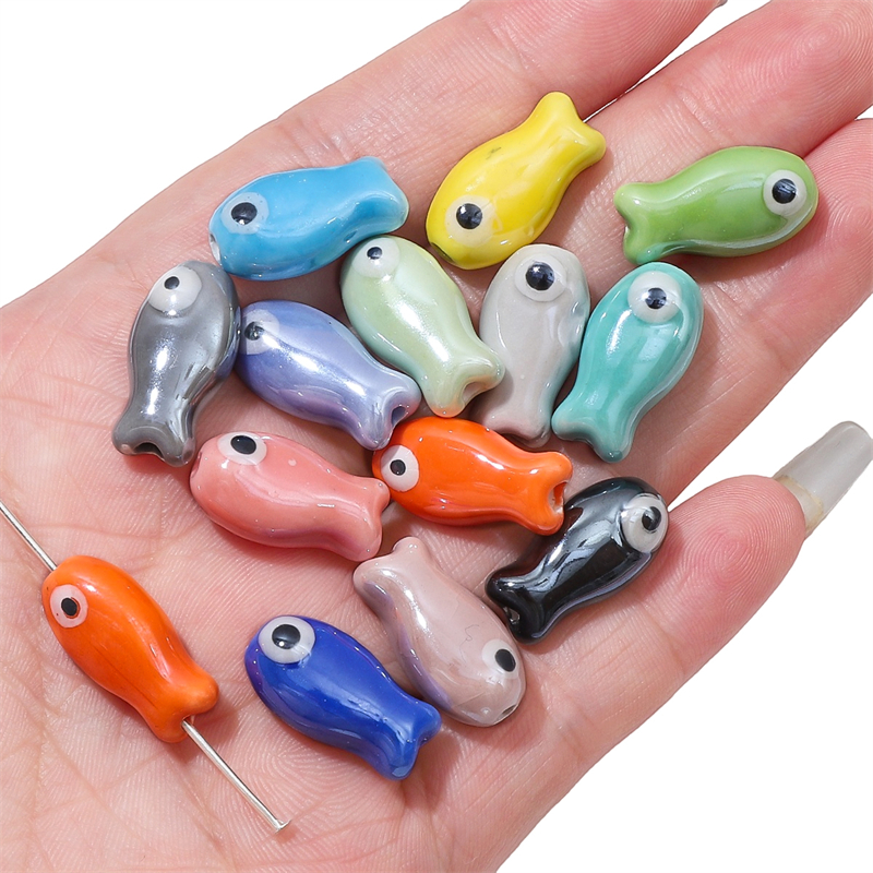 10Pcs Vintage Fish Ceramic Bea - Phone Accessories Chain ulasan dan harga