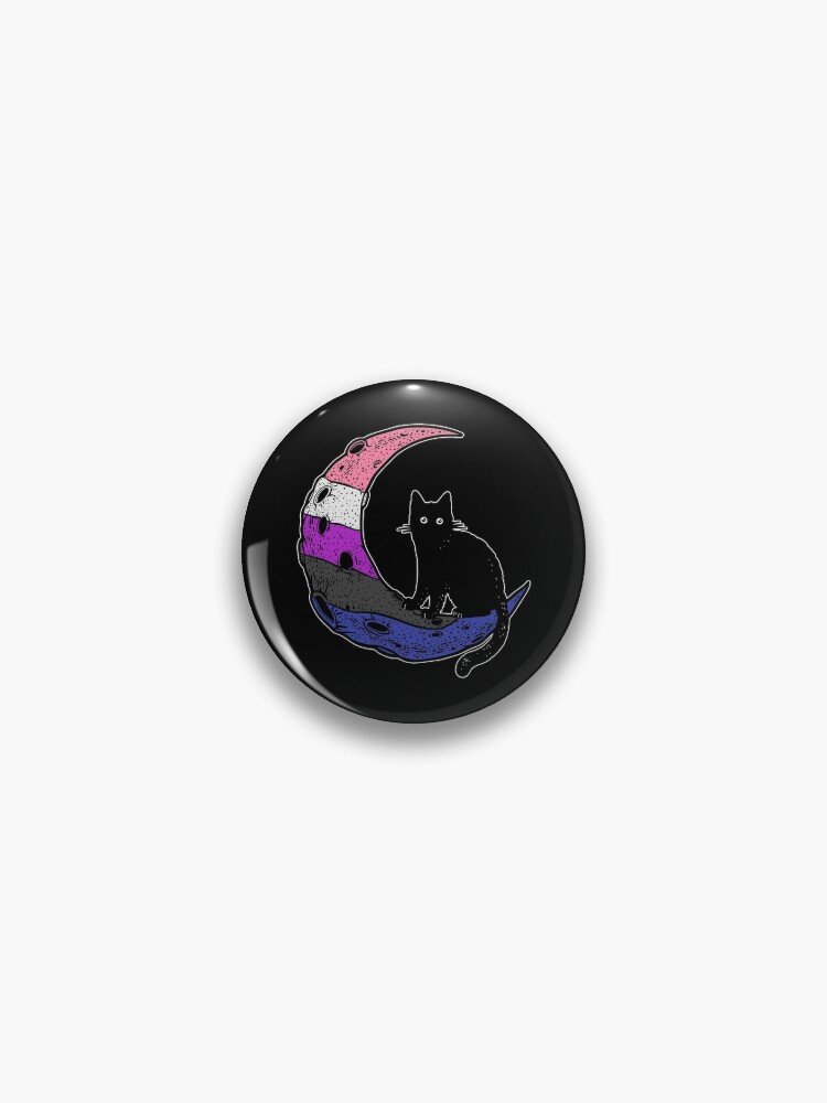 Genderfluid Cat Moon Pin Butto - Phone Accessories Names ulasan dan harga