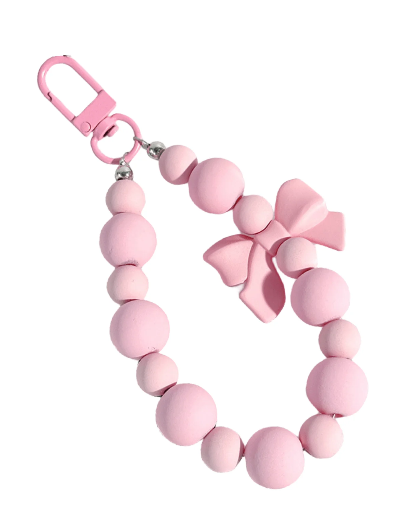 1pc Pink Pearl Bow Keychain Mo - Phone Accessories For Teens ulasan dan harga