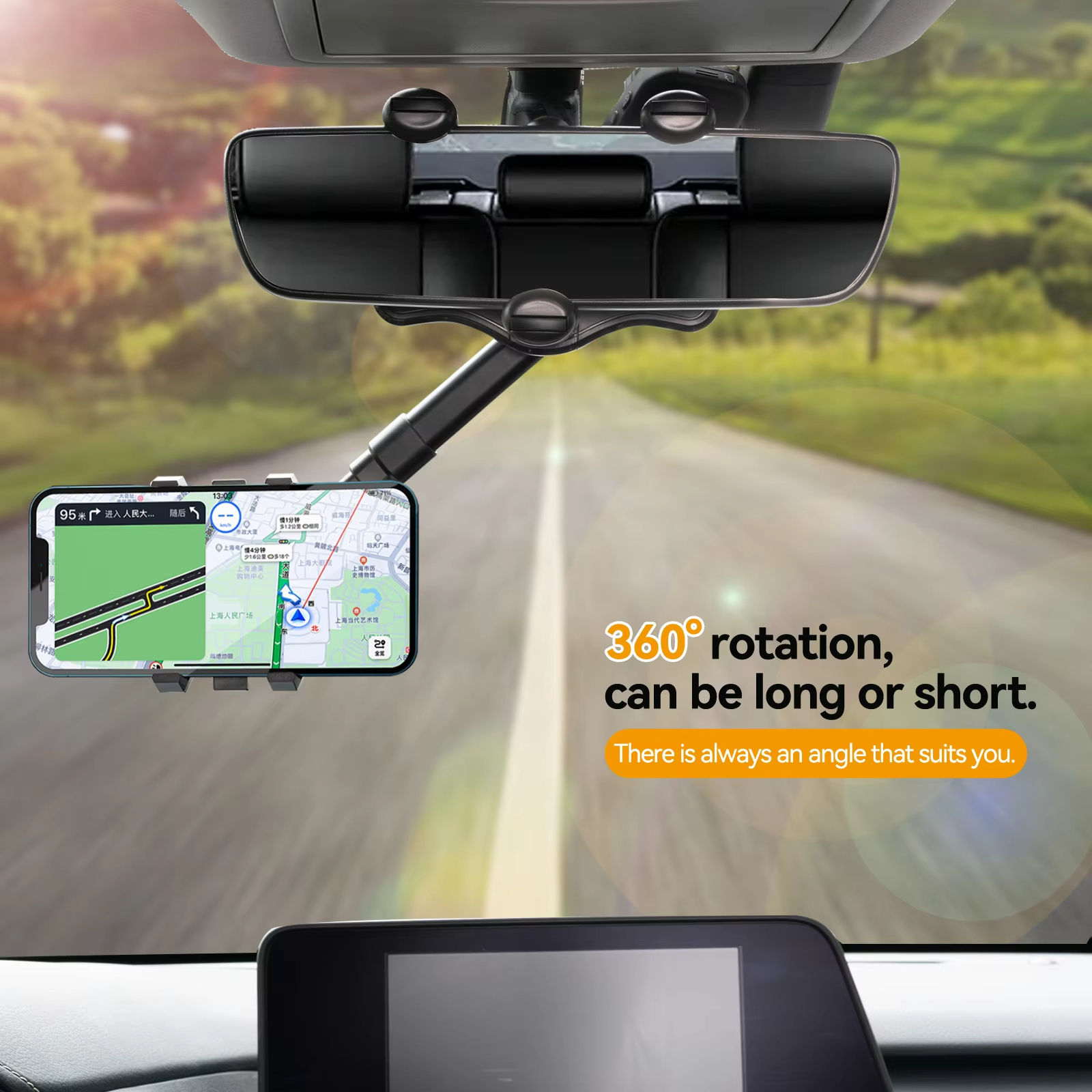 Adjustable Car Rearview Mirror - Phone Accessories Holder Car ulasan dan harga