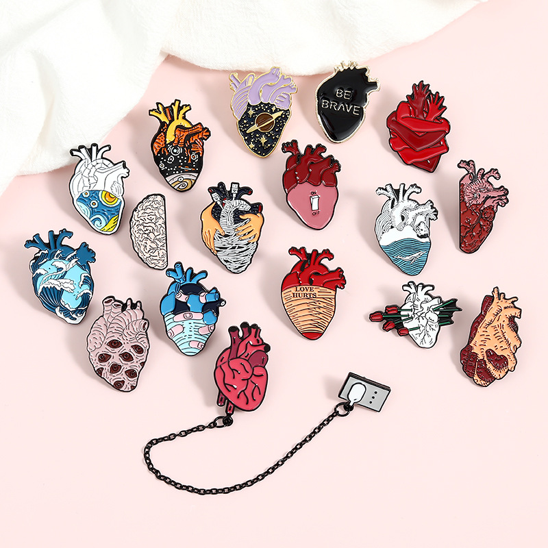 Heart Organ Enamel Pin Cut Hum - Phone Accessories Names ulasan dan harga