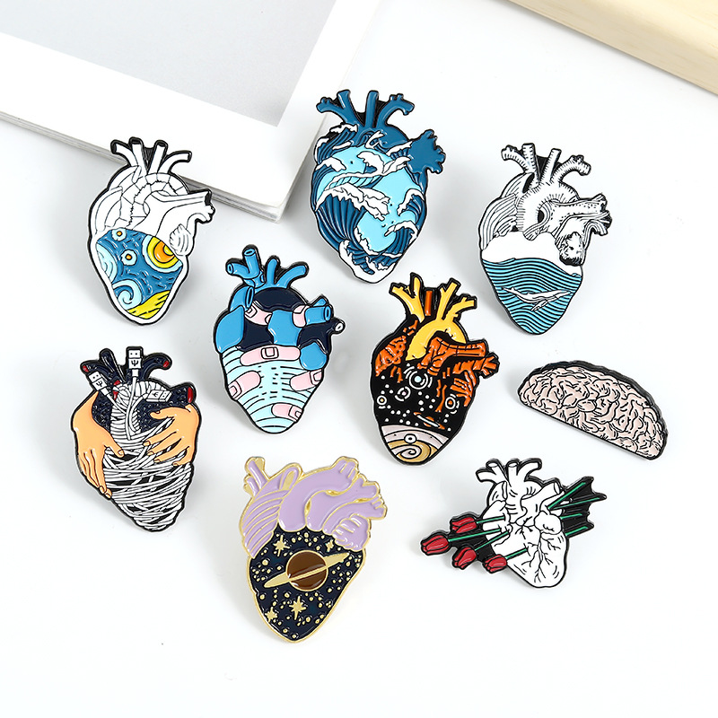 Heart Organ Enamel Pin Cut Hum - Phone Accessories Names ulasan dan harga