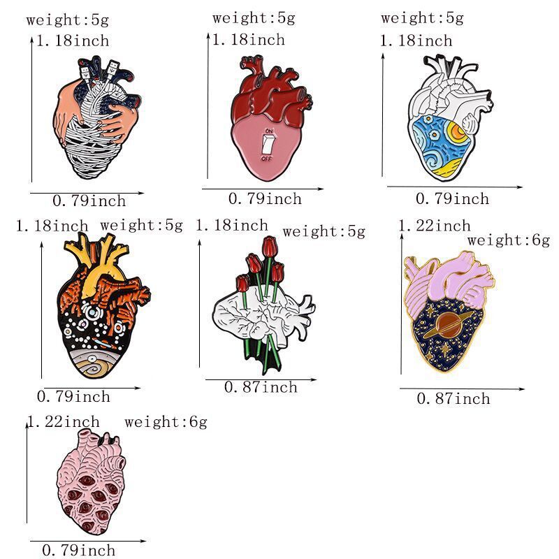 Heart Organ Enamel Pin Cut Hum - Phone Accessories Names ulasan dan harga