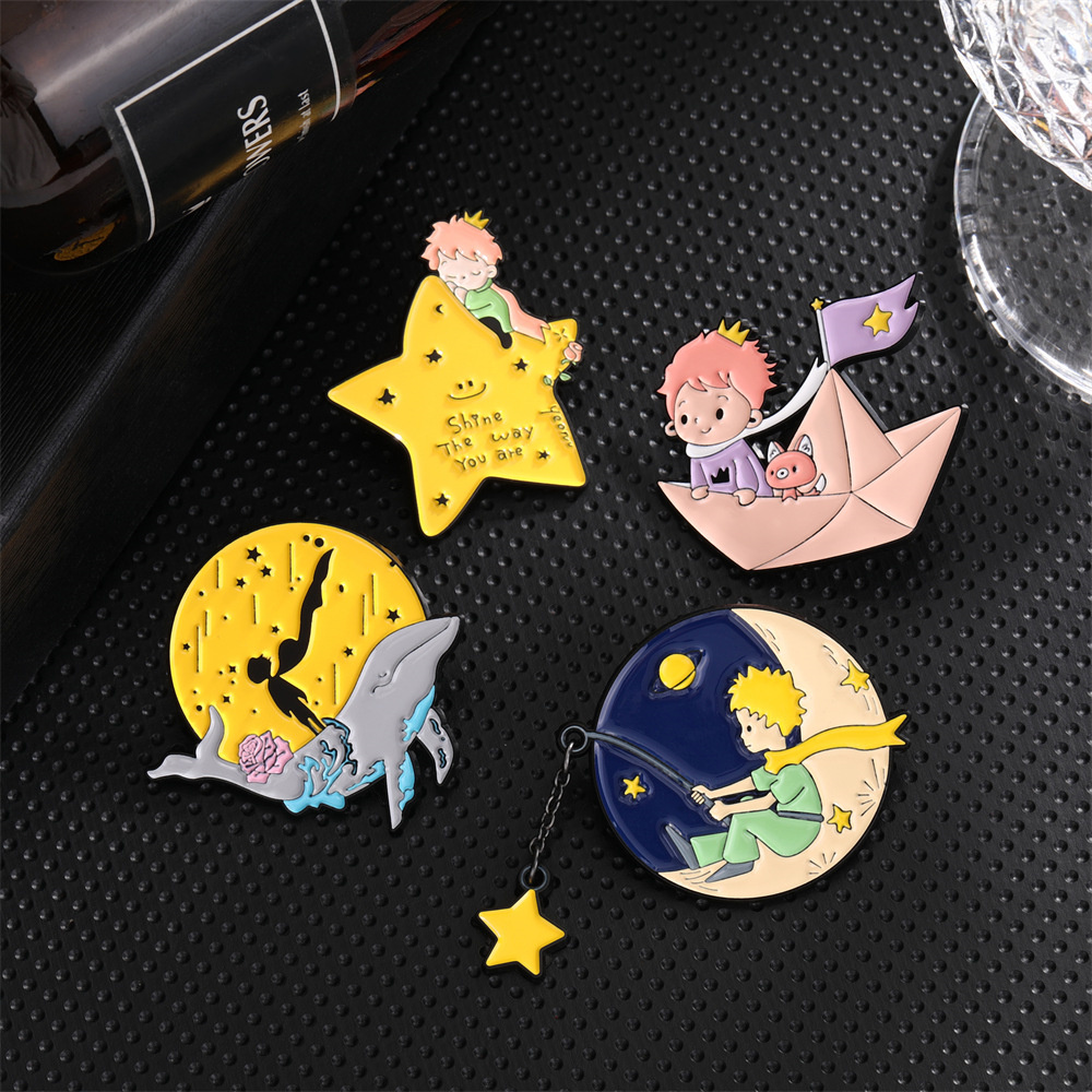 Cute Prince Fox Enamel Pins Cu - Phone Accessories Names ulasan dan harga
