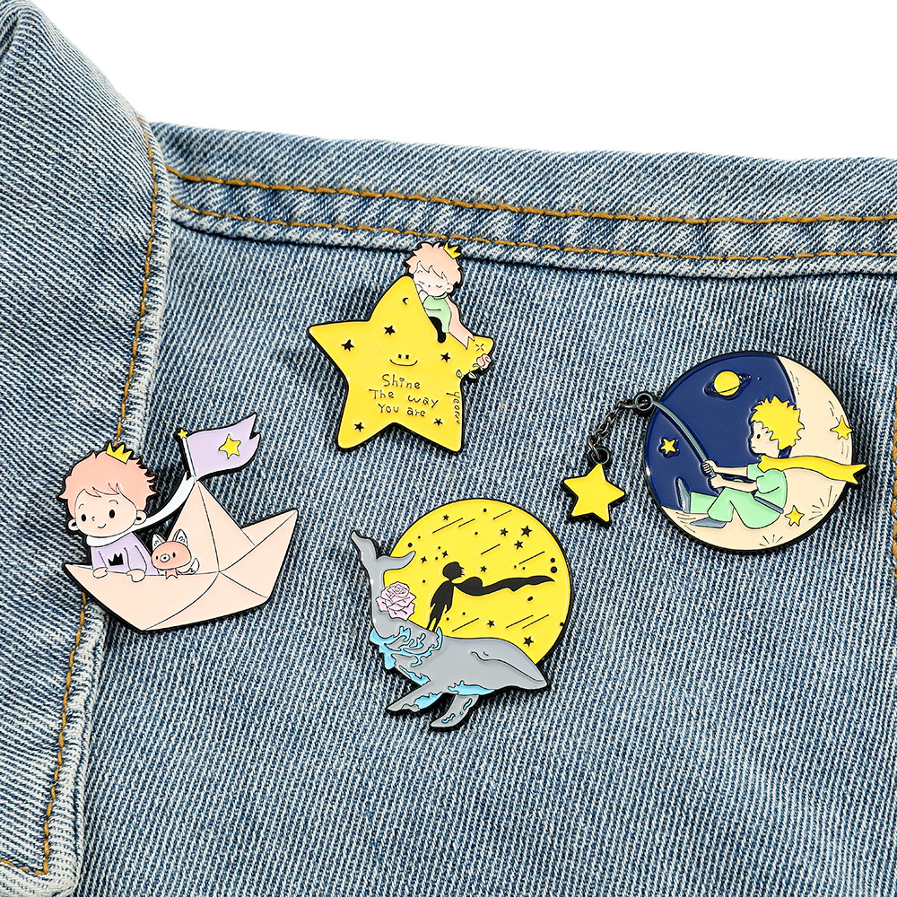 Cute Prince Fox Enamel Pins Cu - Phone Accessories Names ulasan dan harga