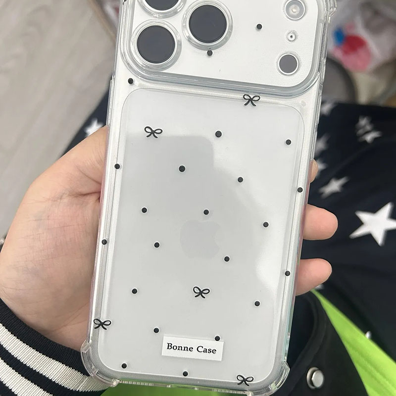 Cute Polka Dot Bow Clear Phone - Phone Accessories Design ulasan dan harga