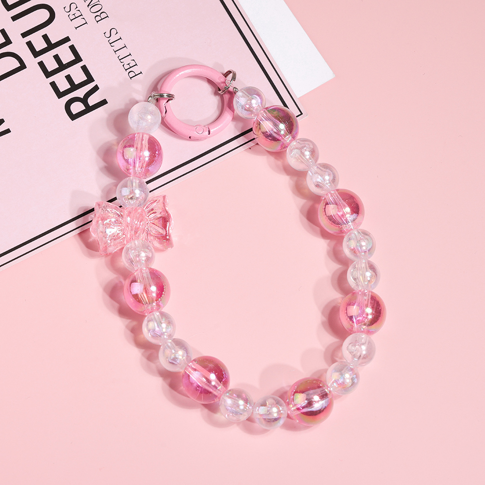 Pink Butterfly Pearl Bow Phone - Phone Accessories Hanger ulasan dan harga
