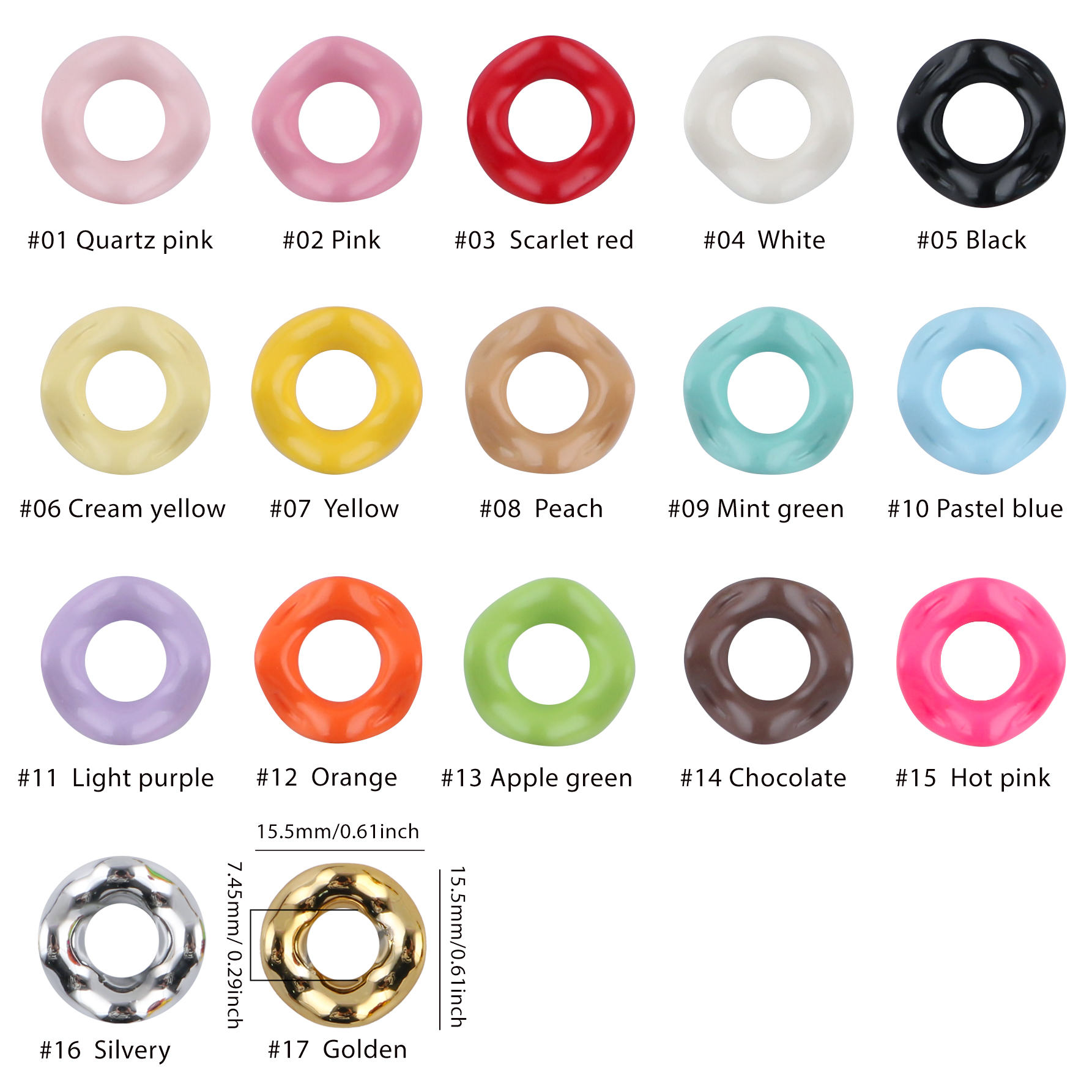 25Pcs15MM Wavy Big Hole Stack  - Phone Accessories Chain ulasan dan harga