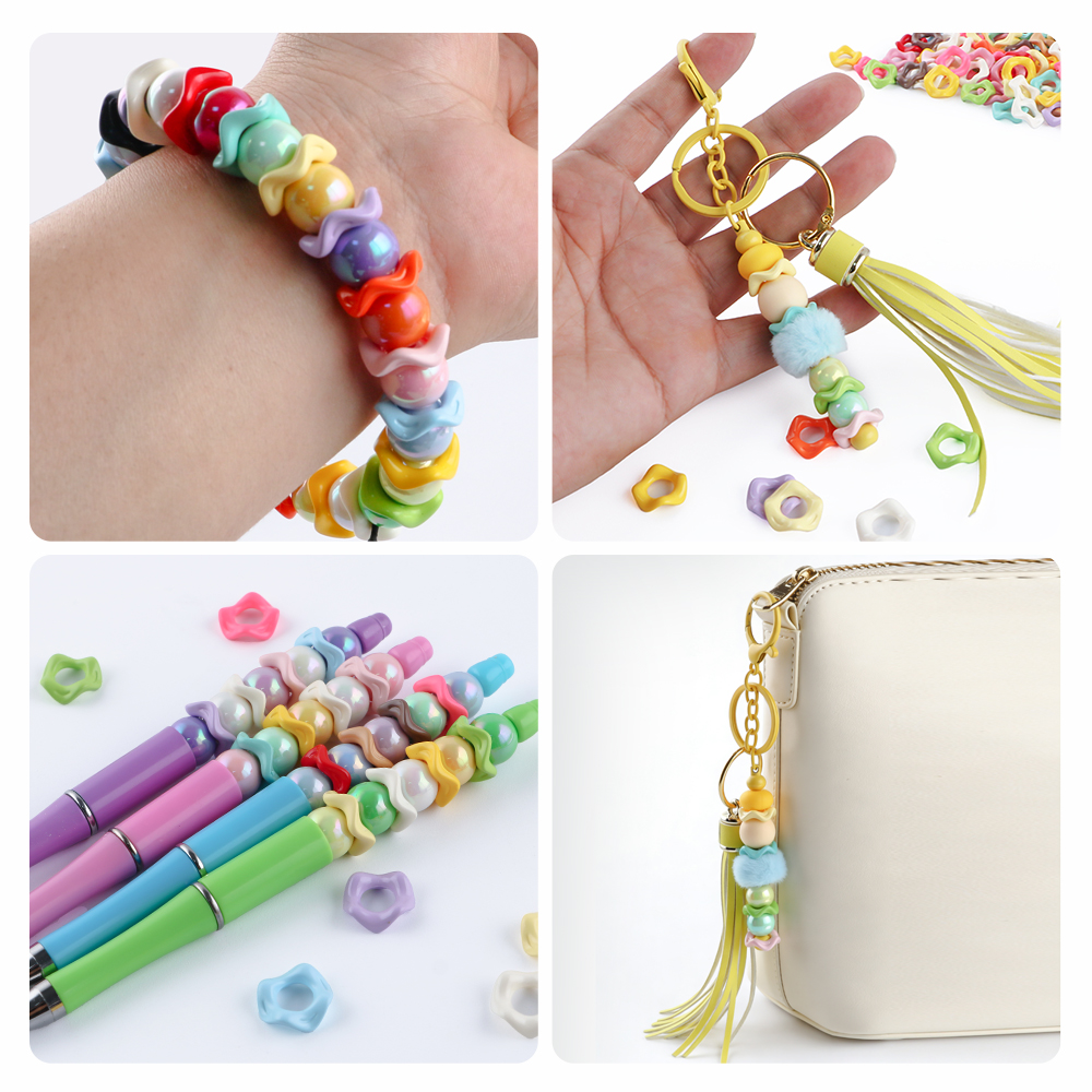 25Pcs15MM Wavy Big Hole Stack  - Phone Accessories Chain ulasan dan harga